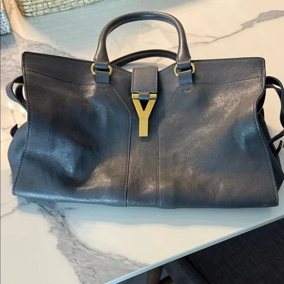 Yves Saint Laurent Dark Gray Leather Bag - Picture 2 of 11